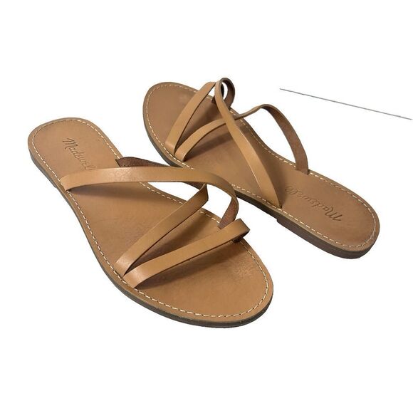Madewell Womens Sz 8.5 M Tan Leather Slip On Slides Summer Comfort Casual Sandal - Picture 3 of 8